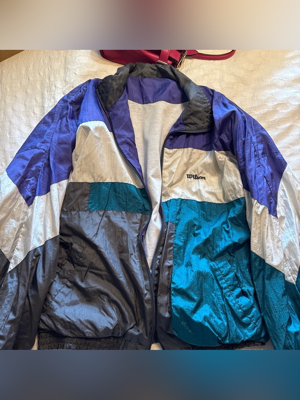 Wilson Colorblock Nylon Jacket - Teal, Purple, Black, Silver